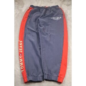 Tommy Jeans Jogger Pants Mens XL Blue Red New York Colorblock Side Stripe Logo